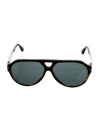 Pre-owned Tom Ford Aviator Tinted Sunglasses In Brown