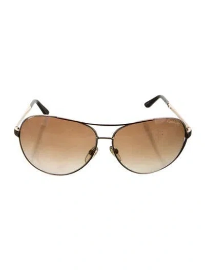 Pre-owned Tom Ford Aviator Tinted Sunglasses In Brown