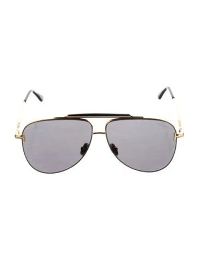 Pre-owned Tom Ford Aviator Tinted Sunglasses In Gold