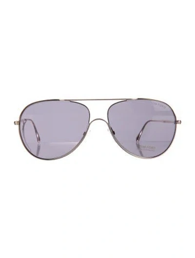 Pre-owned Tom Ford Aviator Tinted Sunglasses In Silver
