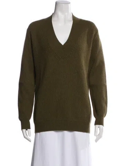 Pre-owned Tom Ford Baby Cashmere V-neck Sweater In Green