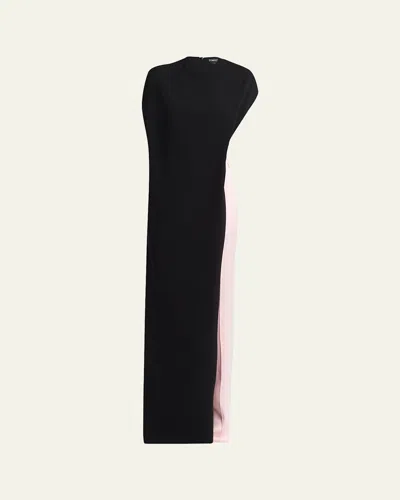 Tom Ford Backless Cape Straight-leg Jumpsuit In Black