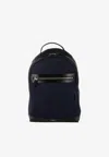 Tom Ford Backpack With Leather-trims In Blue