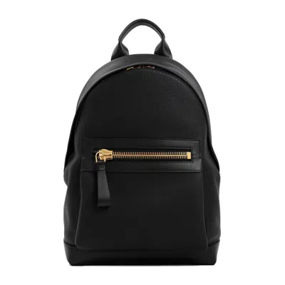 Tom Ford Calf Leather Backpack Bag In Black