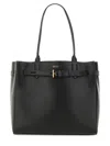 Tom Ford Black Tote Bag With T Detail In Hammered Leather Woman