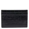 Tom Ford Crocodile Texture Wallet And Cardholder In Black