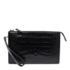 Tom Ford Rectangular Crocodile Texture Clutch Bag In Black