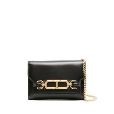 Tom Ford Logo-plaque Clutch Bag In Black