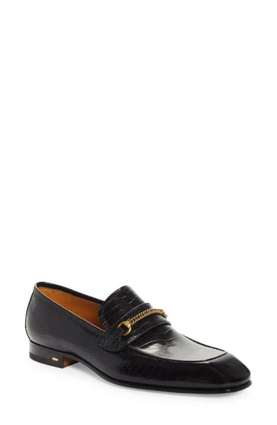Tom Ford Bailey Chain Detail Loafer In Black