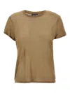 Tom Ford Bamboo Viscose T-shirt With Front Metal Logo In Brown