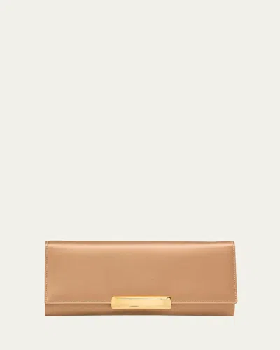 Tom Ford Bar Clutch Bag In Satin In Nude