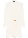 Tom Ford V-neck Draped Mini Dress With Buckle Detail In White