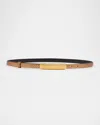 Tom Ford Adjustable Crocodile Pattern Belt With Gold-tone Buckle In Golden Copper