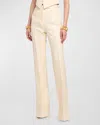 Tom Ford Barathea Silk-wool Flared Tuxedo Pants In Morning Wh