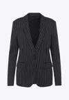 Tom Ford Barathea Striped Wool-blend Blazer In Black