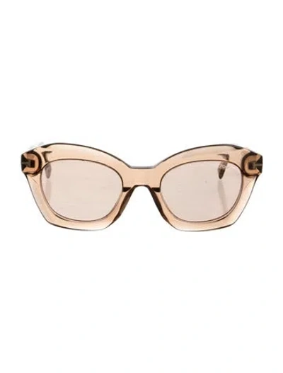 Pre-owned Tom Ford Bardot 02 Cat-eye Sunglasses In Brown/clear