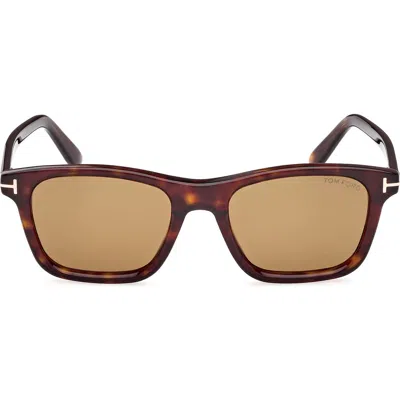 Tom Ford Barron 54mm Square Sunglasses In Brown