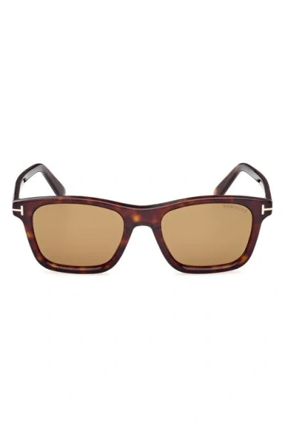 Tom Ford Barron 54mm Square Sunglasses In Brown
