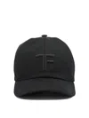 Tom Ford Logo Canvas Baseball Cap In Black