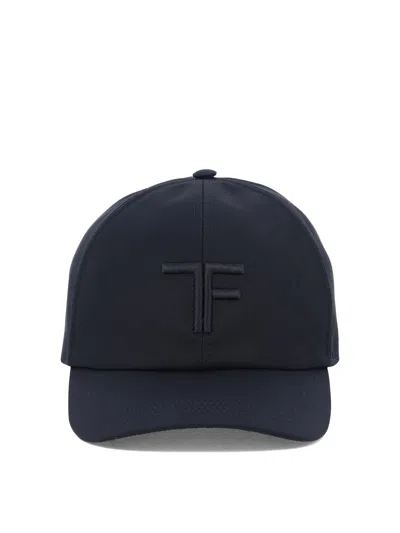 TOM FORD BASEBALL CAP WITH LOGO HATS BLUE