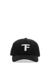 Tom Ford Black Baseball Cap With Logo Embroidery On The Front And Logo Lettering On The Rear In Cotton Man