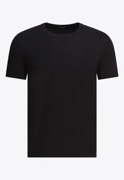 Tom Ford Lyocell And Cotton Regular Fit T-shirt Clothing In Black
