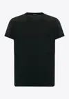 Tom Ford Black Stretch Cotton Crew Neck T-shirt In Black