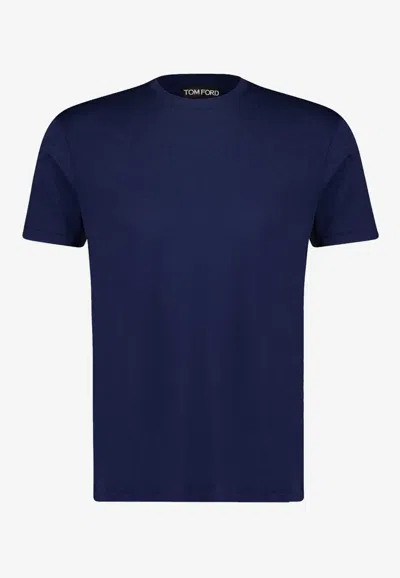 Tom Ford Basic Crewneck T-shirt In Blue