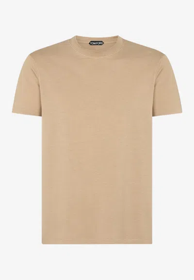 Tom Ford Basic Crewneck T-shirt In Nude