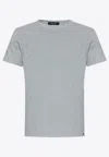 Tom Ford Crew Neck Short Sleeve T-shirt With Tonal Stitching In Gray