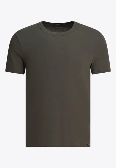 Tom Ford Basic Crewneck T-shirt In Green