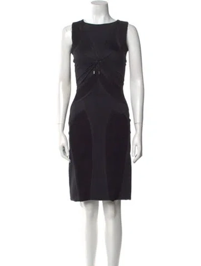 Pre-owned Tom Ford Bateau Neckline Knee-length Dress In Black