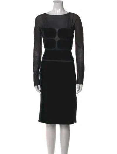 Pre-owned Tom Ford Bateau Neckline Knee-length Dress In Black
