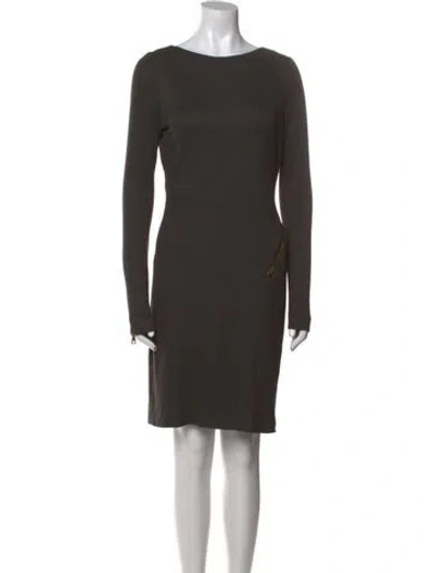 Pre-owned Tom Ford Bateau Neckline Knee-length Dress In Gray