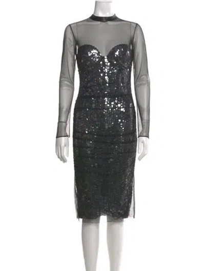 Pre-owned Tom Ford Bateau Neckline Knee-length Dress In Multi