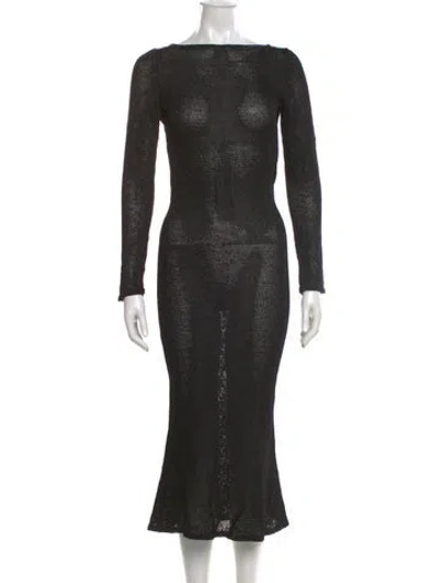 Pre-owned Tom Ford Bateau Neckline Long Dress In Black