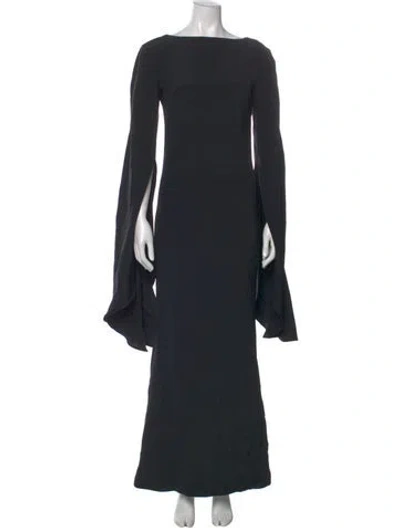 Pre-owned Tom Ford Bateau Neckline Long Dress In Black