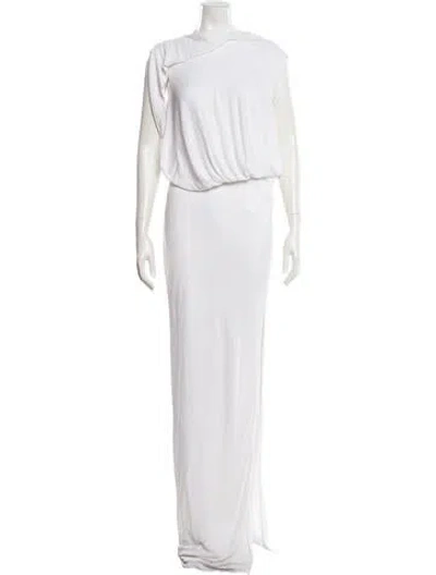 Pre-owned Tom Ford Bateau Neckline Long Dress In White