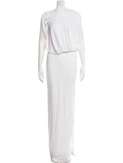 Pre-owned Tom Ford Bateau Neckline Long Dress In White