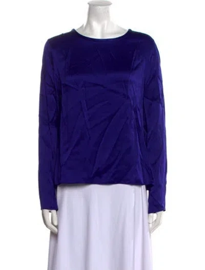 Pre-owned Tom Ford Bateau Neckline Long Sleeve Blouse In Blue