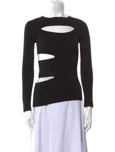 Pre-owned Tom Ford Bateau Neckline Long Sleeve Top In Black