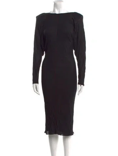Pre-owned Tom Ford Bateau Neckline Midi Length Dress In Black