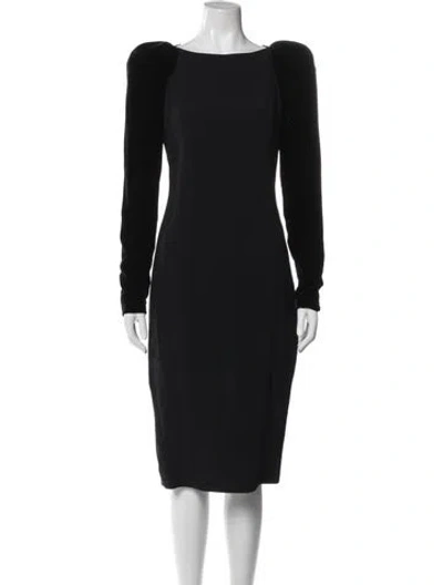 Pre-owned Tom Ford Bateau Neckline Midi Length Dress In Black