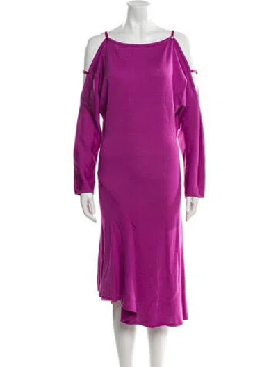 Pre-owned Tom Ford Bateau Neckline Midi Length Dress In Pink