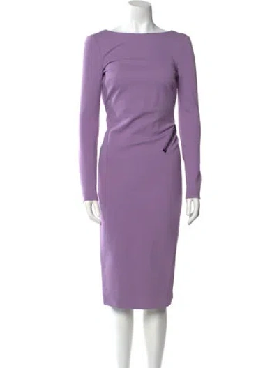 Pre-owned Tom Ford Bateau Neckline Midi Length Dress In Purple