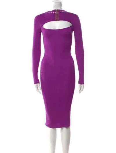Pre-owned Tom Ford Bateau Neckline Midi Length Dress In Purple