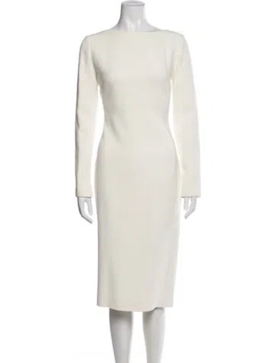Pre-owned Tom Ford Bateau Neckline Midi Length Dress In White