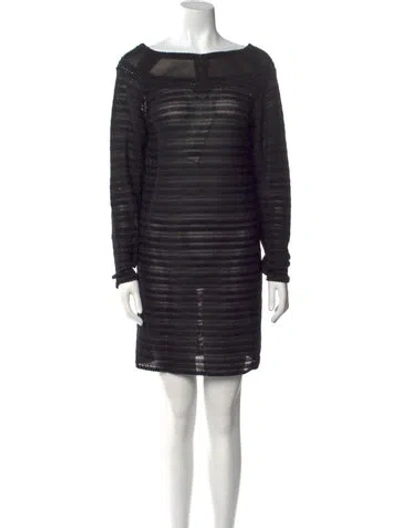 Pre-owned Tom Ford Bateau Neckline Mini Dress In Black