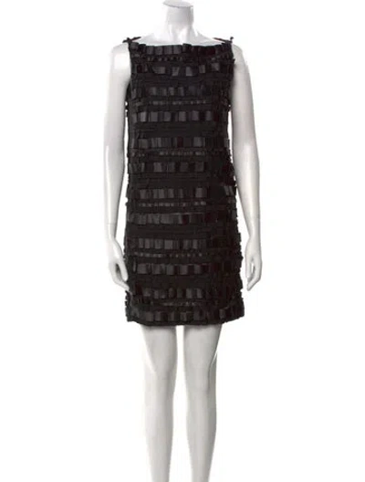 Pre-owned Tom Ford Bateau Neckline Mini Dress In Black