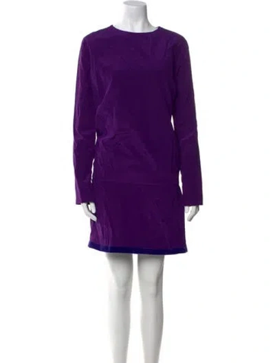 Pre-owned Tom Ford Bateau Neckline Mini Dress In Purple
